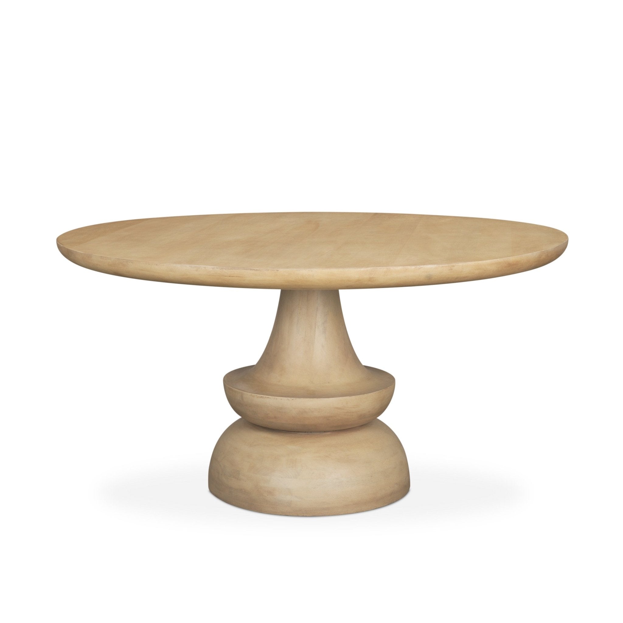 Crossman 60" Round Blonde Solid Wood & Base Dining Table - Central Designs