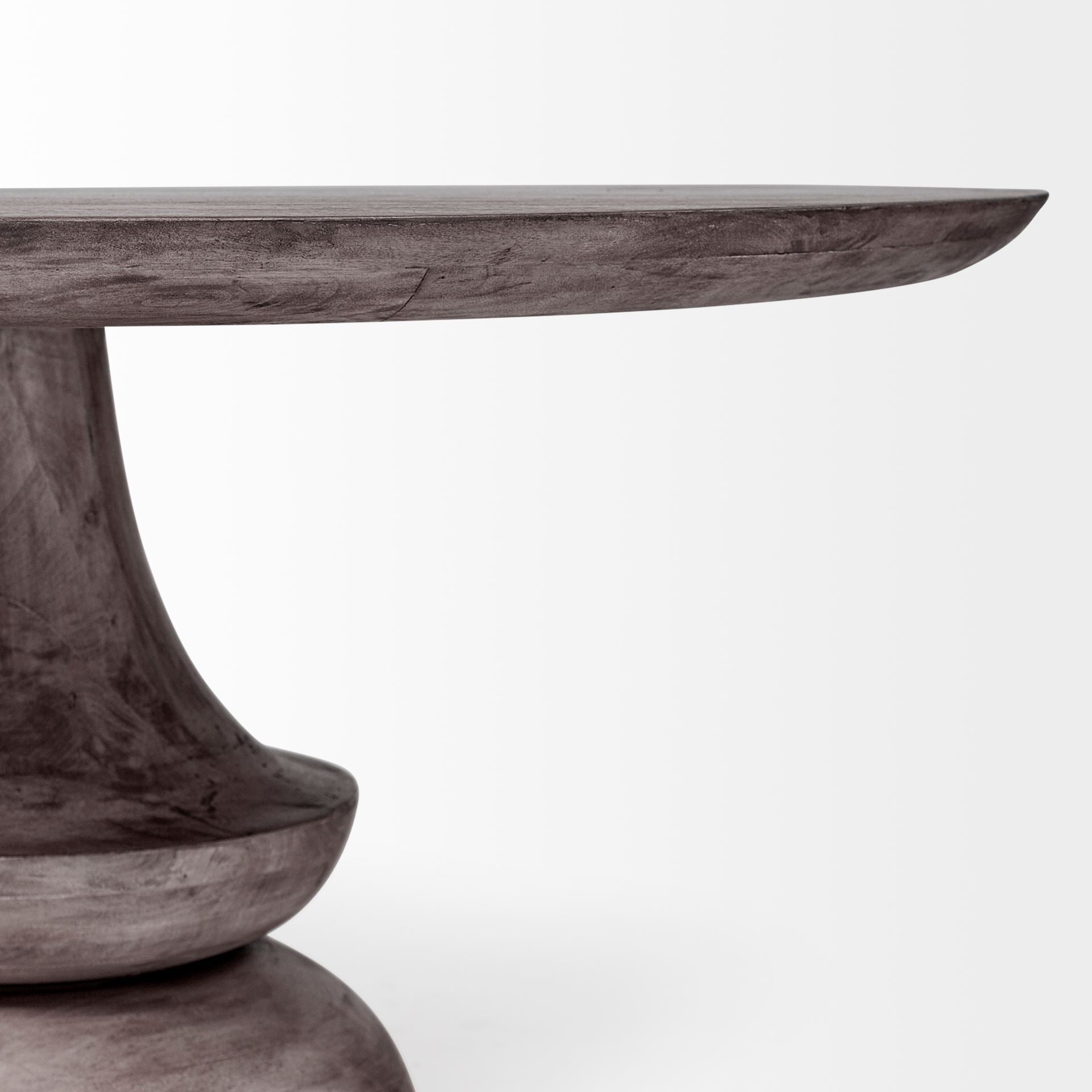 Crossman 60" Round Dark Brown/Gray Solid Wood Table Top & Base Dining Table - Central Designs