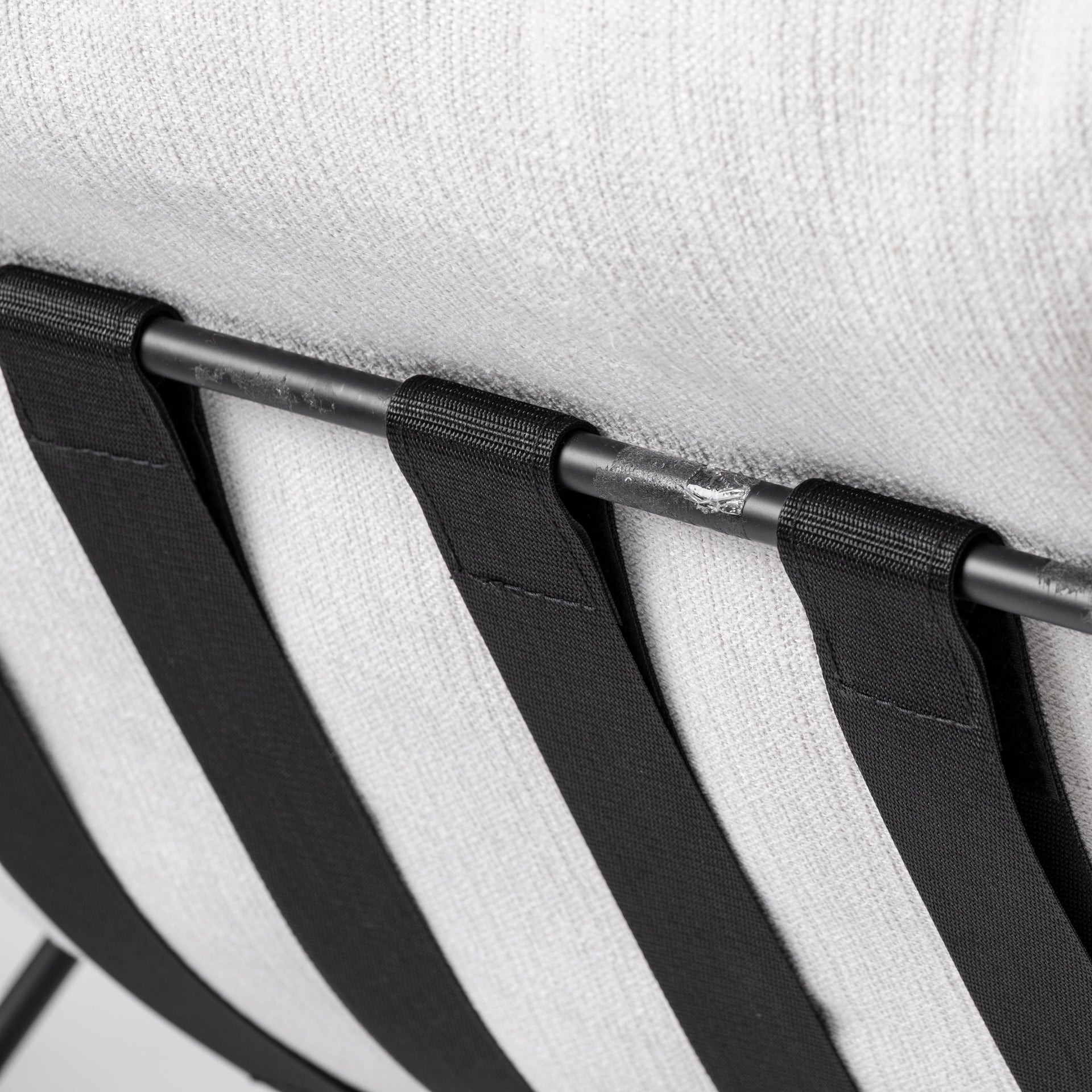 Leonidas 28.5L x 29.5W x 34.0H Cream Upholstered Padded Seat and Black Metal Frame Accent Chair - Central Designs