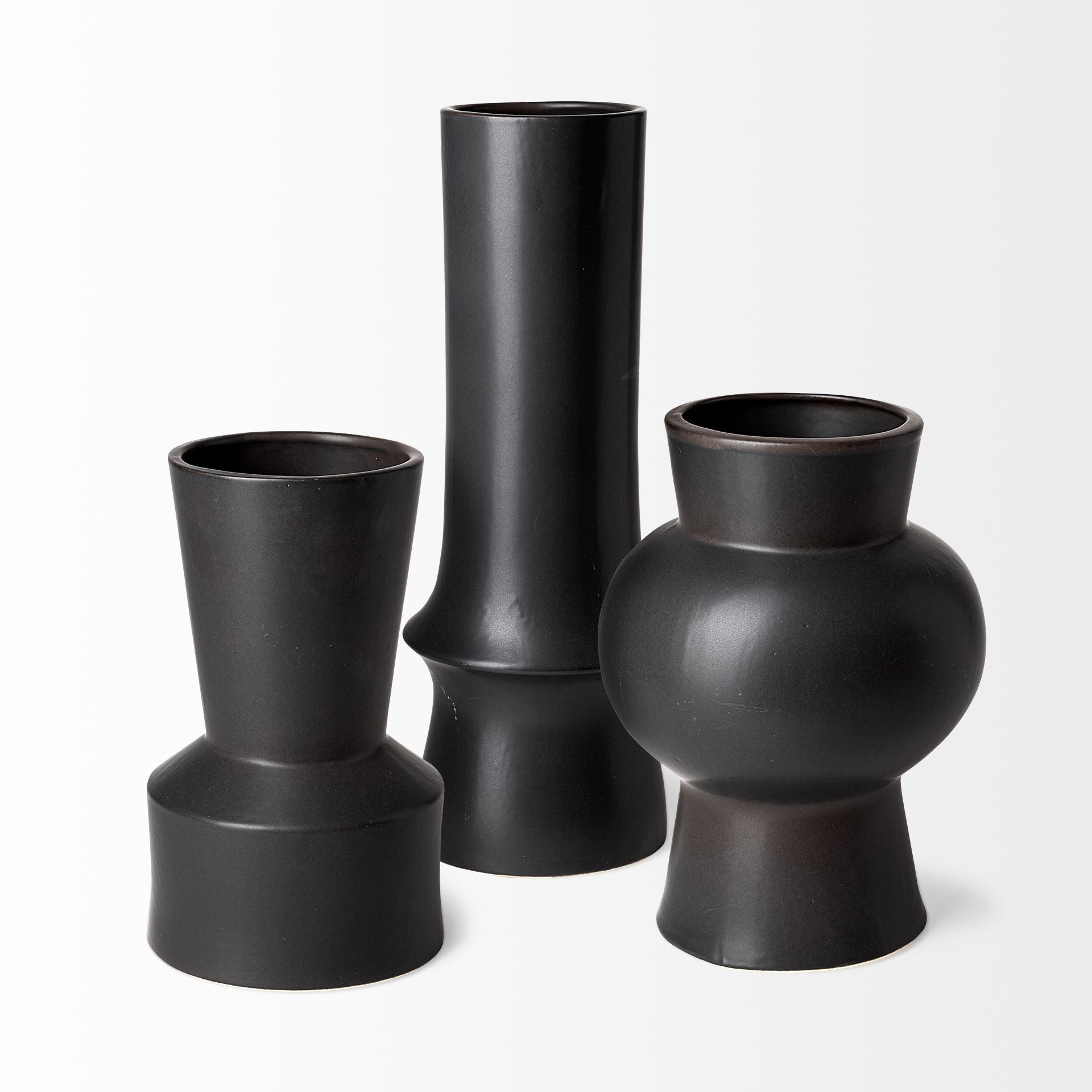 Laforge II Black Ceramic Vase - Central Designs