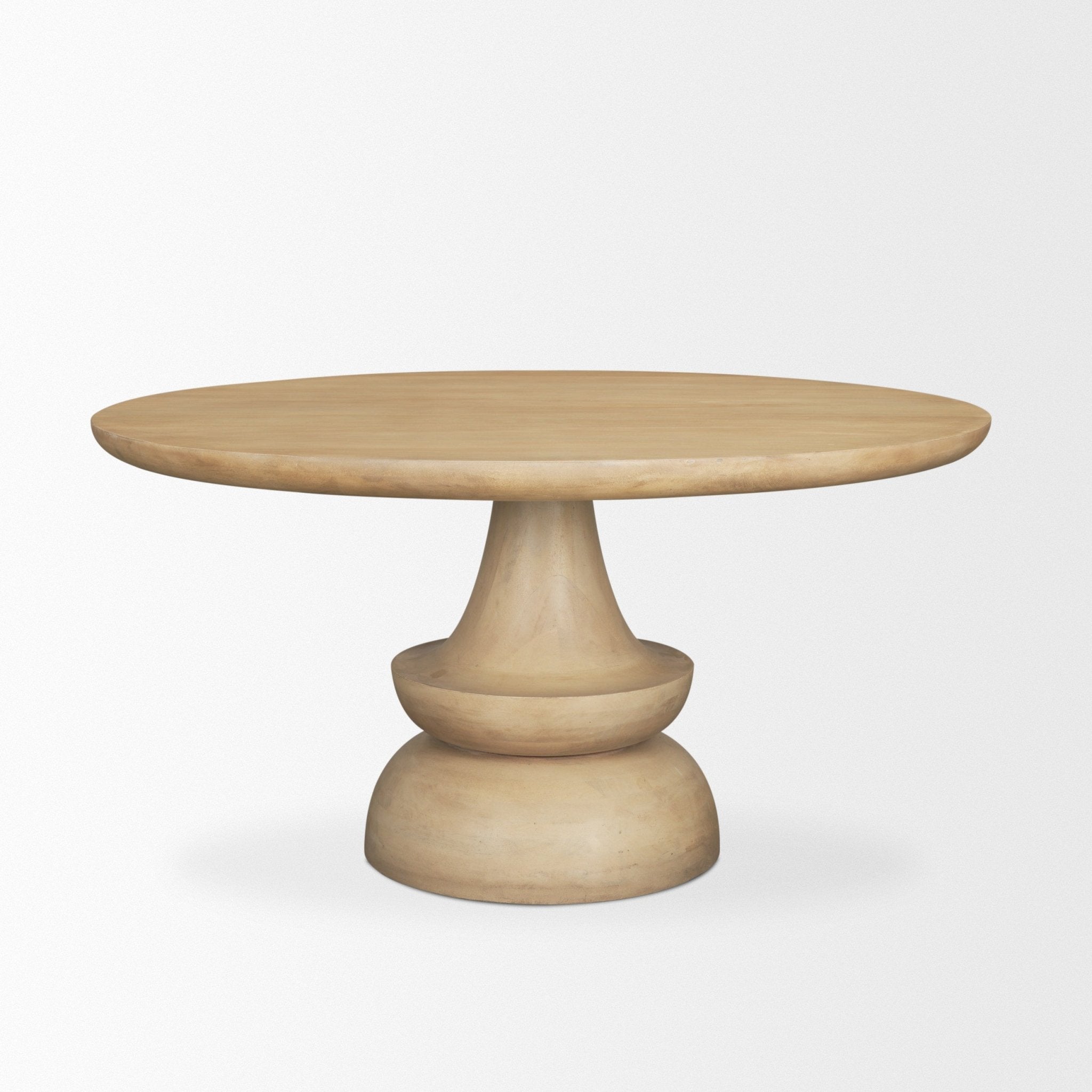 Crossman 60" Round Blonde Solid Wood & Base Dining Table - Central Designs