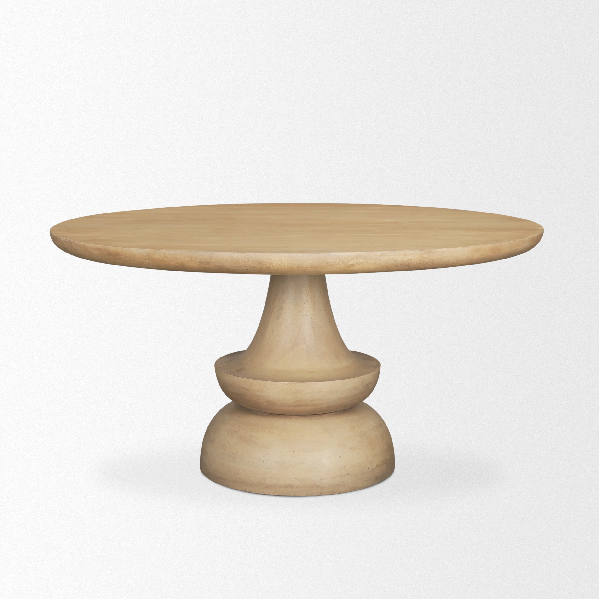 Crossman 60" Round Blonde Solid Wood & Base Dining Table