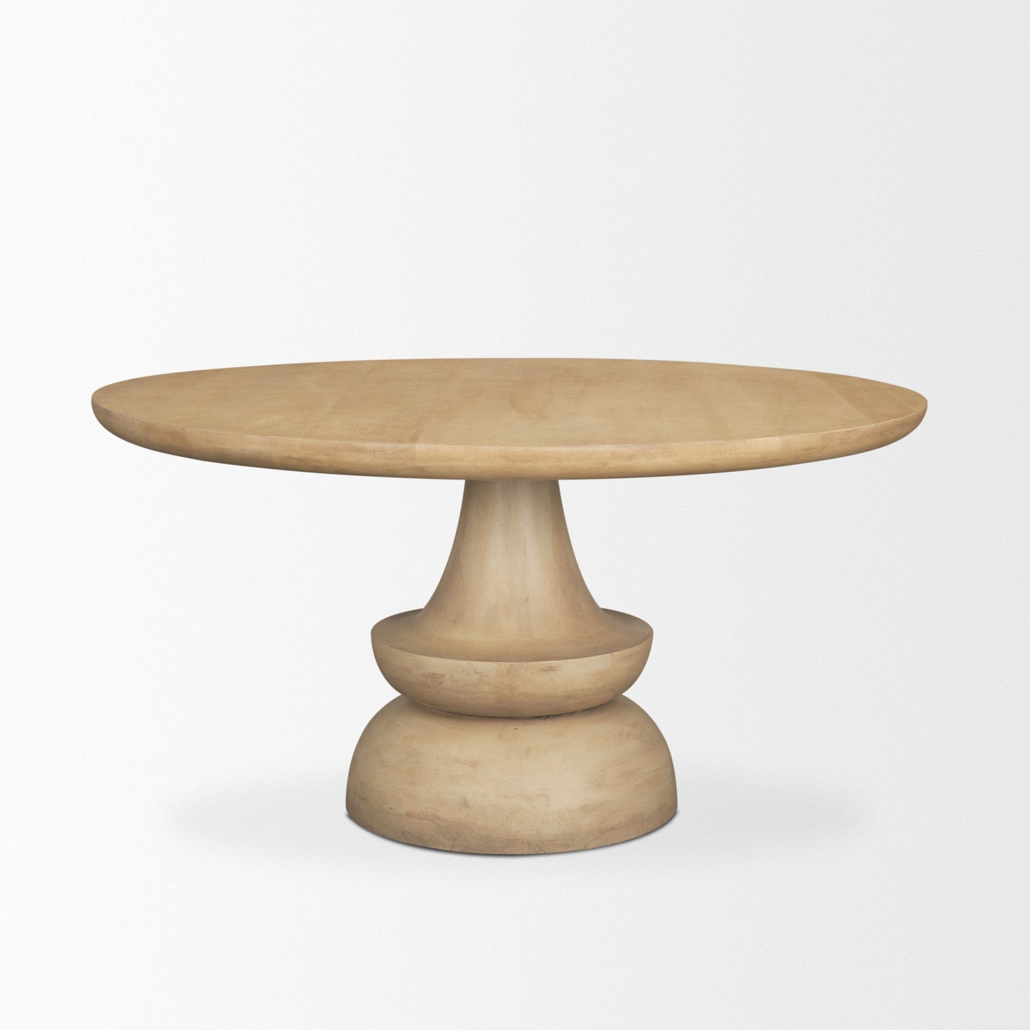 Crossman 60" Round Blonde Solid Wood & Base Dining Table - Central Designs