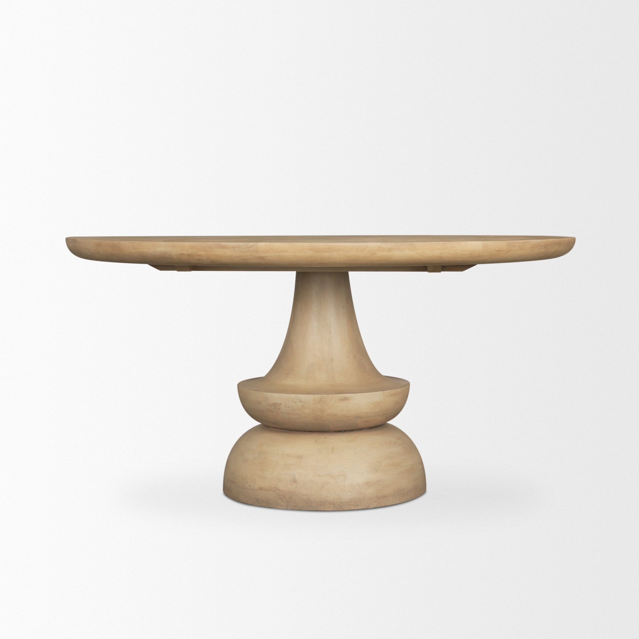 Crossman 60" Round Blonde Solid Wood & Base Dining Table - Central Designs