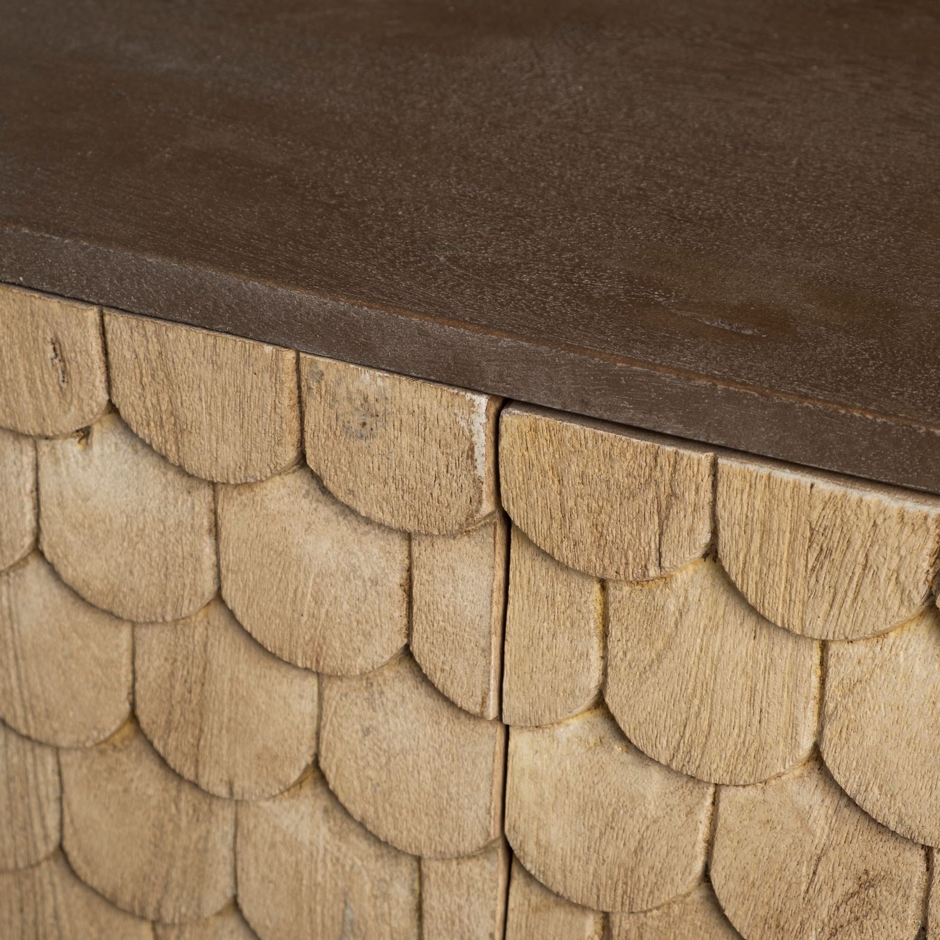 Swordfish 72L x 19W x 30.25H Two - Tone Brown Wood Cabinet Silver Metal Base 4 Cabinet Door Sideboard - Central Designs