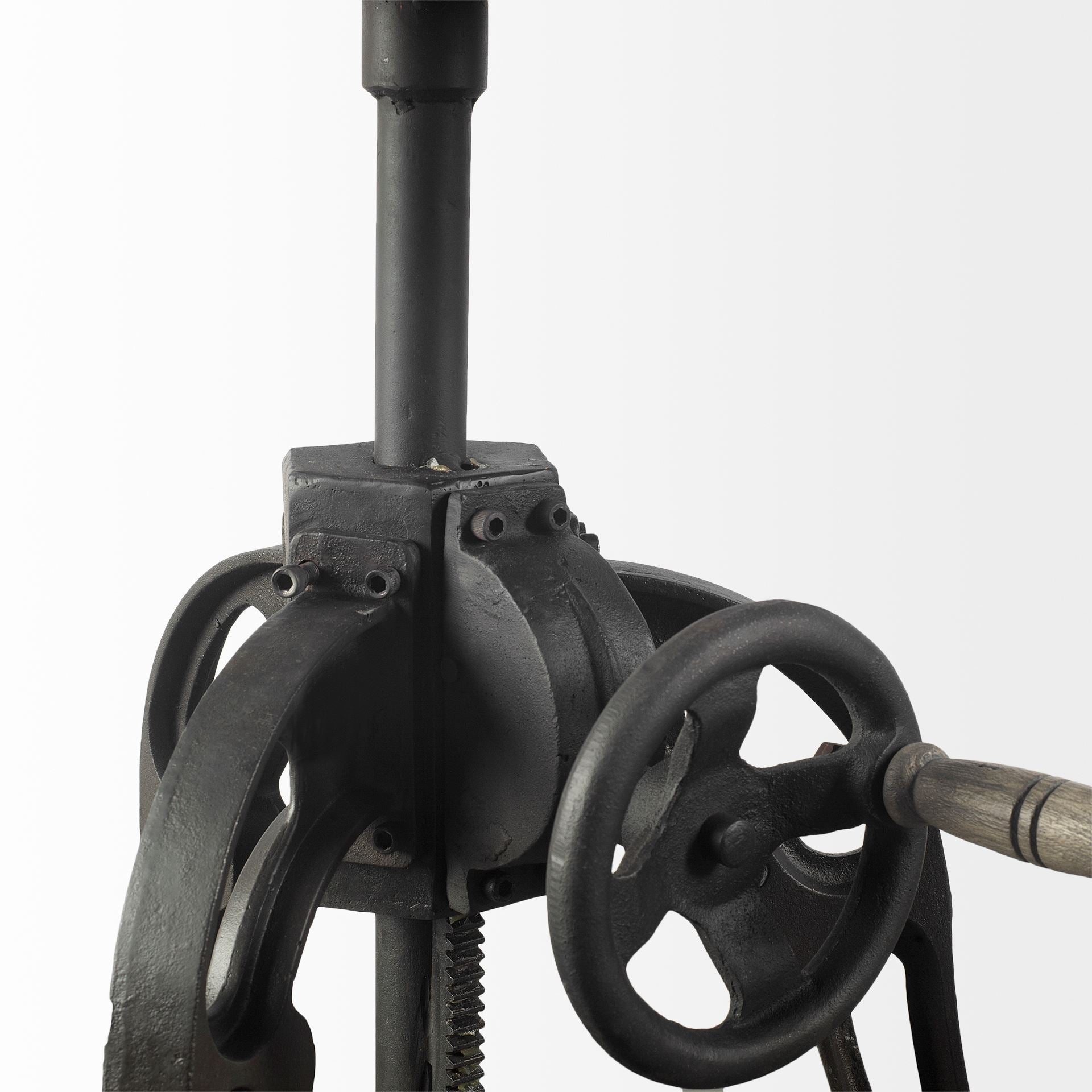 Emslie III 30" Round White Marble Top Black Metal Base Dining Table - Central Designs