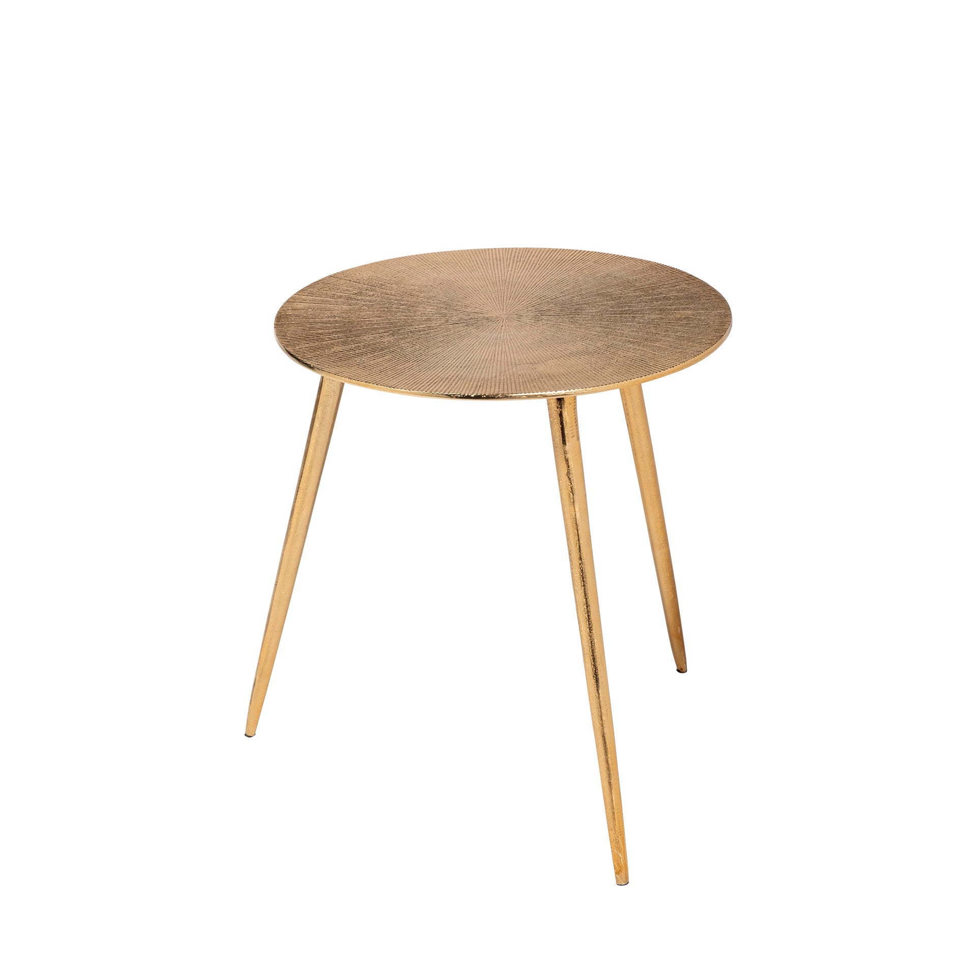 Reva III (Small) 16L x 16W Gold Round Top Cast Aluminum Accent Table - Central Designs