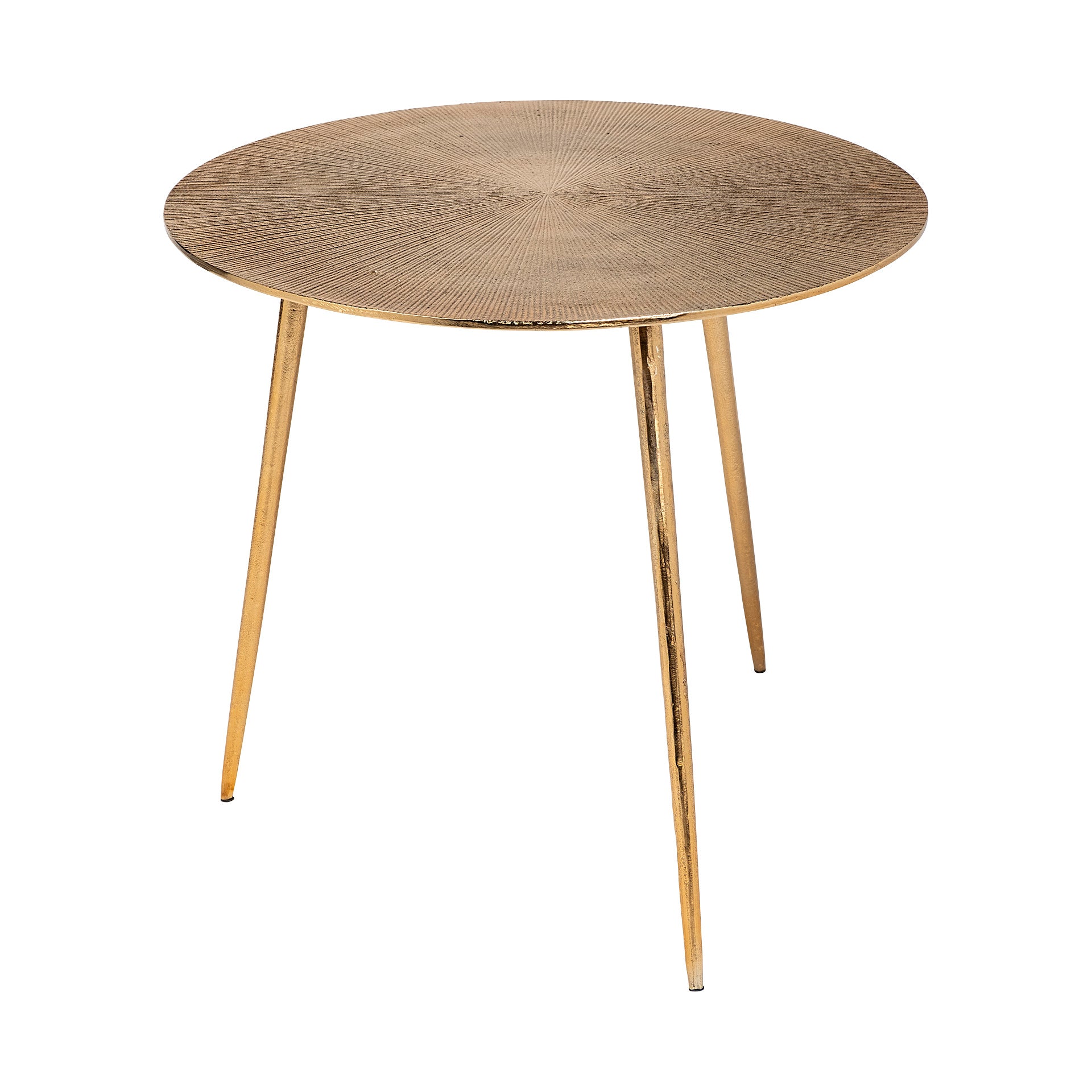 Reva I (Large) 24L x 24W Gold Round Top Cast Aluminum Accent Table - Central Designs