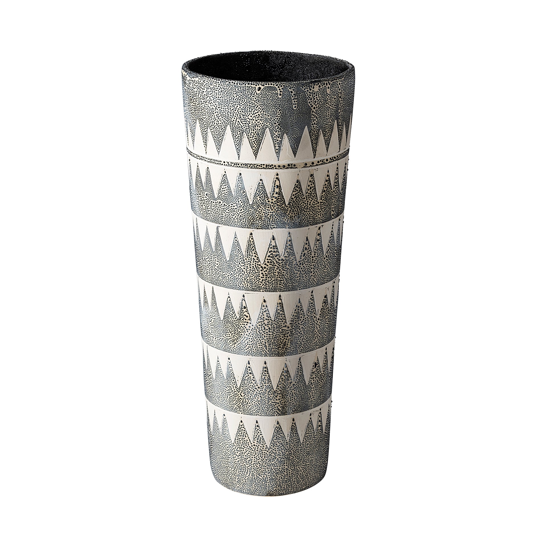 Delaney Tall Gray Patterned Ceramic Vase