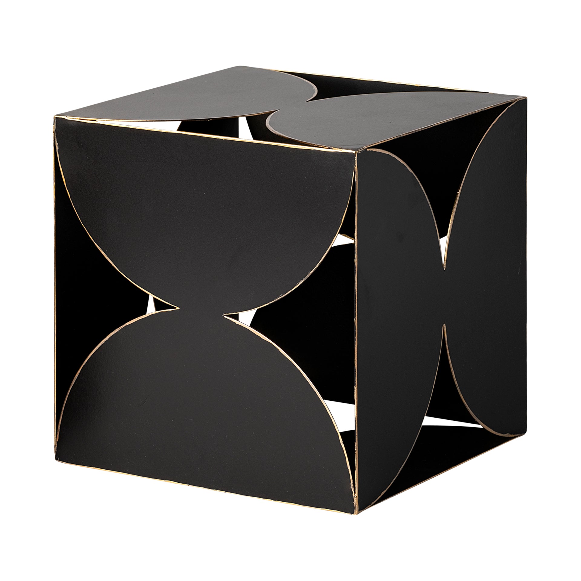 Darren (Large) 8L x 8W Black Metal Decorative Cube