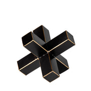 Abel (Small) 8L x 7W Black Metal Jack W/ Gold Accents - Central Designs