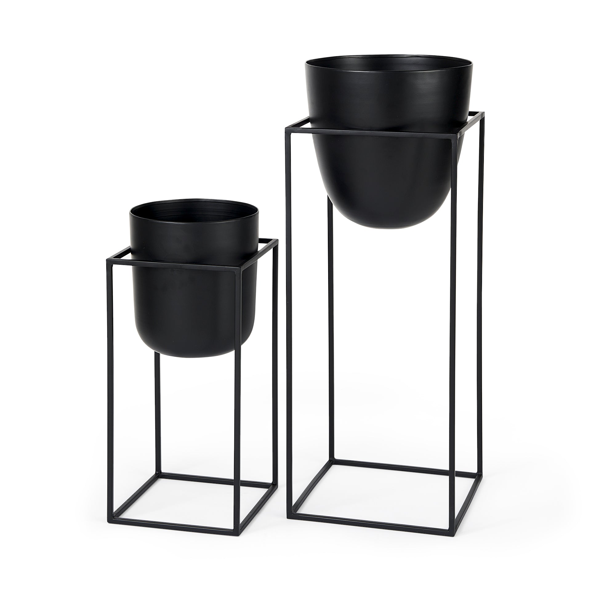Bumble (Set of 2) 12L x 12W x 32H Black Plant Stands - Central Designs