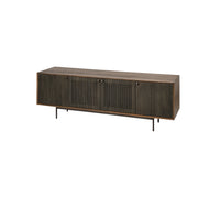 Grace I Two - Toned Brown Solid Wood TV Stand Media Console with Slated Doors, TV up to 82" - Central Designs
