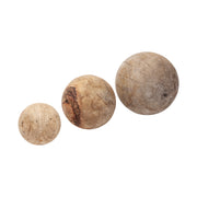 Carrick (Set of 3) Natural Wood Decorative Spheres - Central Designs