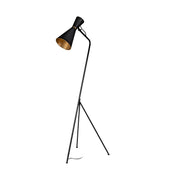 Eris III (58.3"H) Black/Brass Metal Cone Shade Floor Lamp - Central Designs