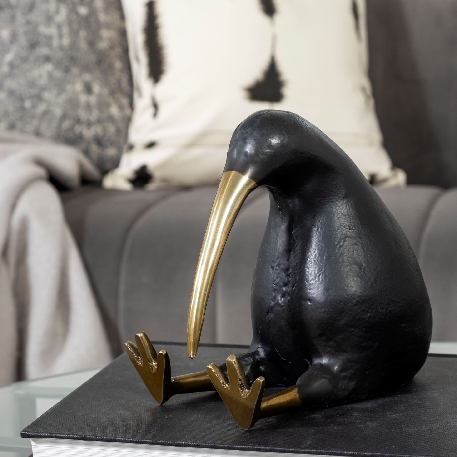Dodo 7L x 4W Black Cast Aluminum Mauritian Bird Sculpture - Central Designs