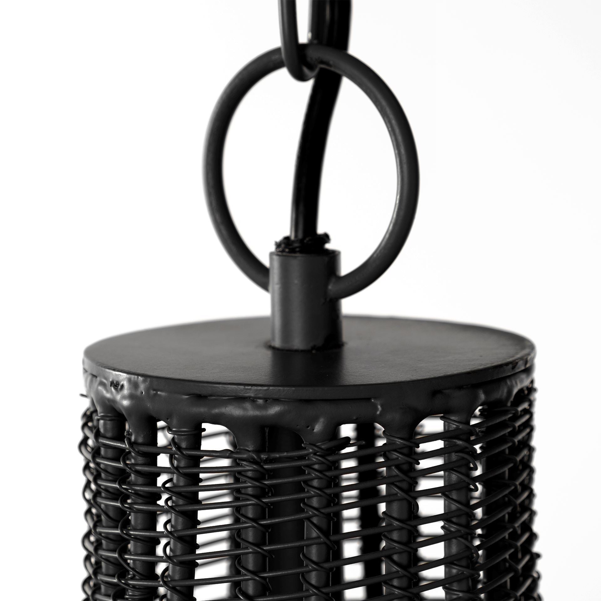 Camila (40"x31") Black Metal Mesh - Style Four Bulb Chandelier - Central Designs