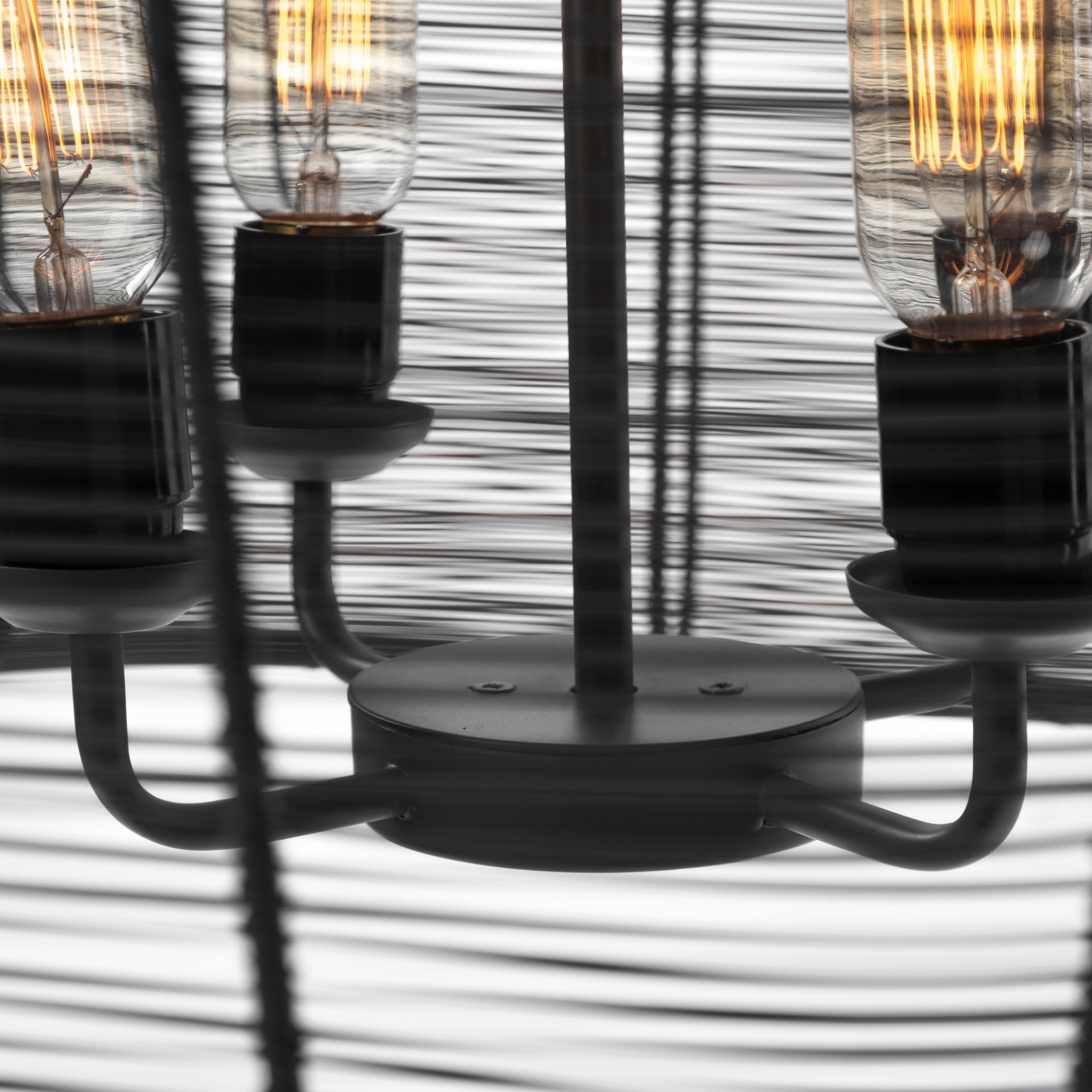 Camila (40"x31") Black Metal Mesh - Style Four Bulb Chandelier - Central Designs