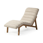 Pierre Beige Fabric Upholstered Armless Chaise Lounge Chair - Central Designs