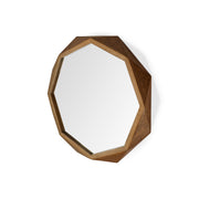 Aramis I 32" Octagon Brown Wood Frame Wall Mirror - Central Designs