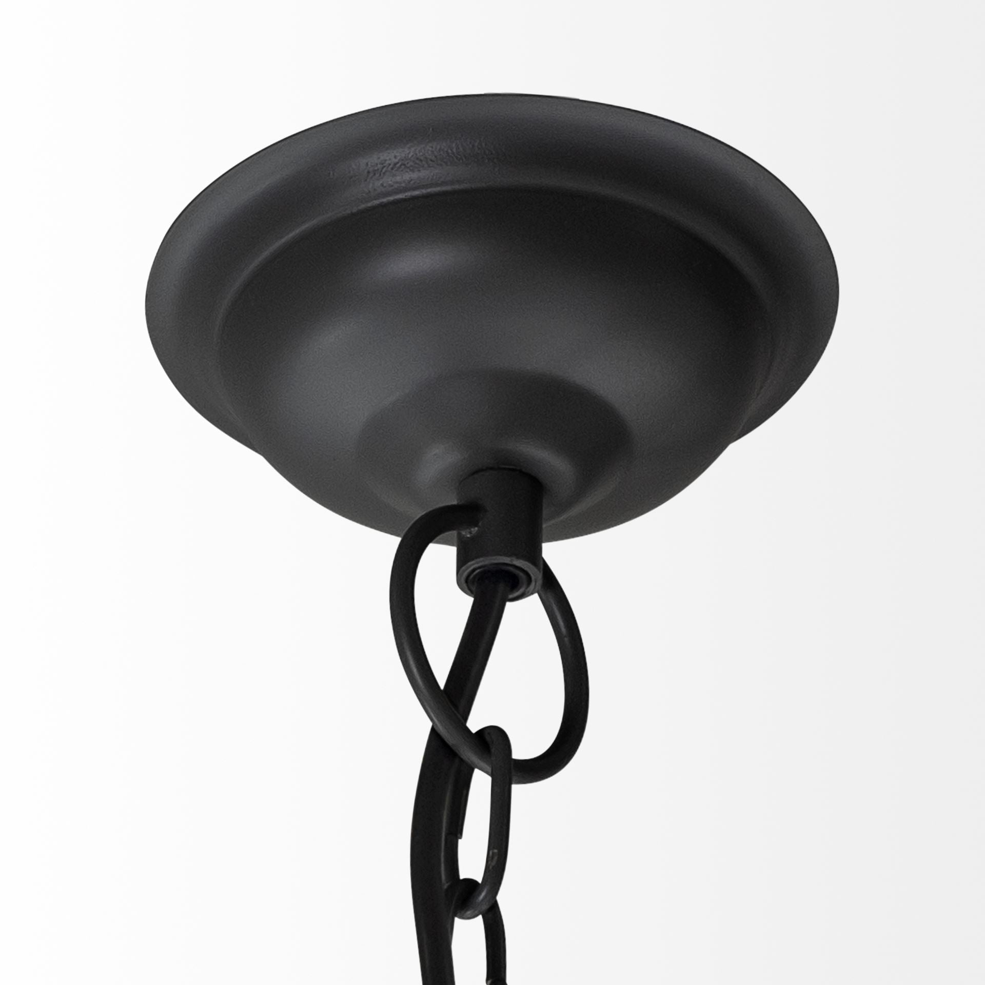 Camila (40"x31") Black Metal Mesh-Style Four Bulb Chandelier