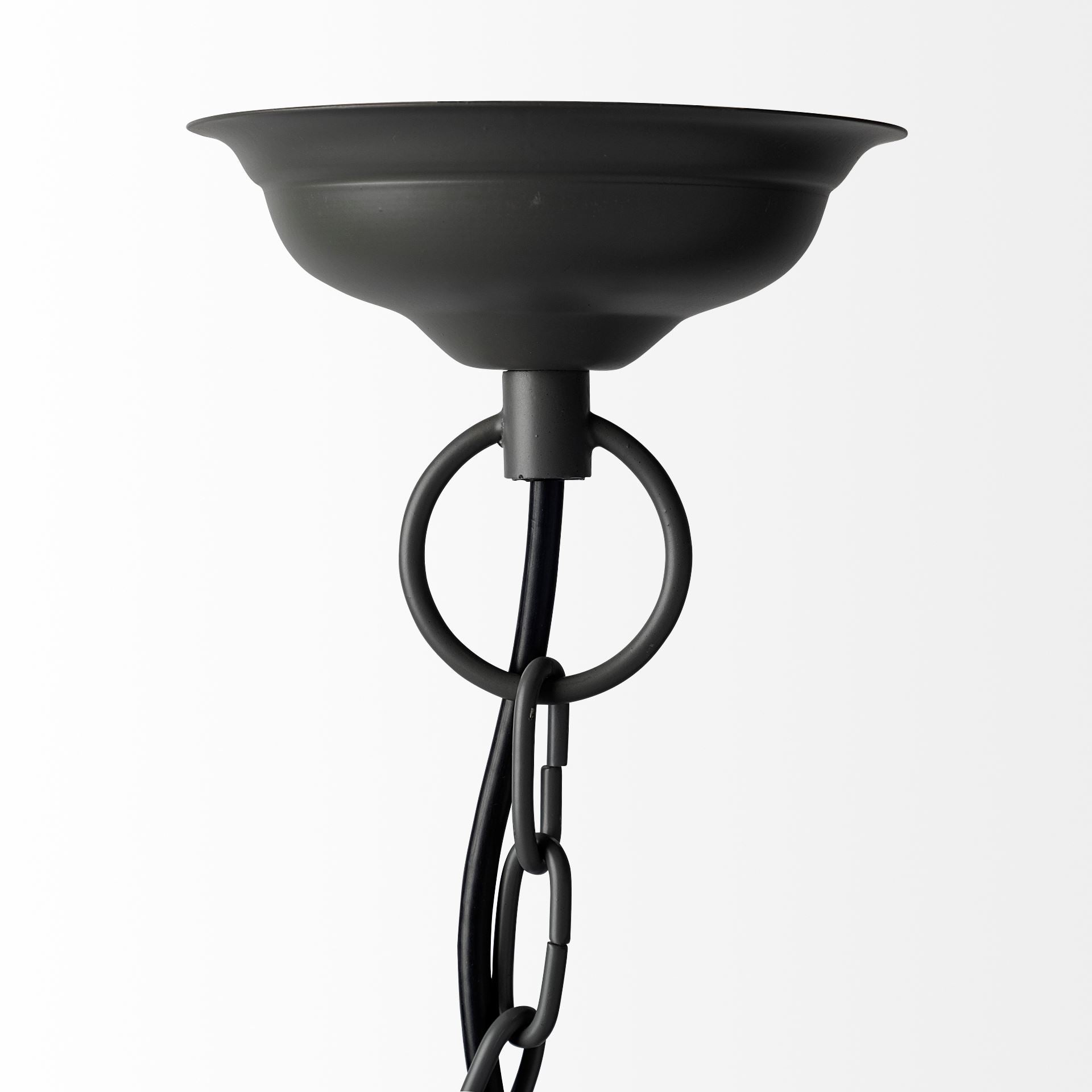 Camila (40"x31") Black Metal Mesh-Style Four Bulb Chandelier