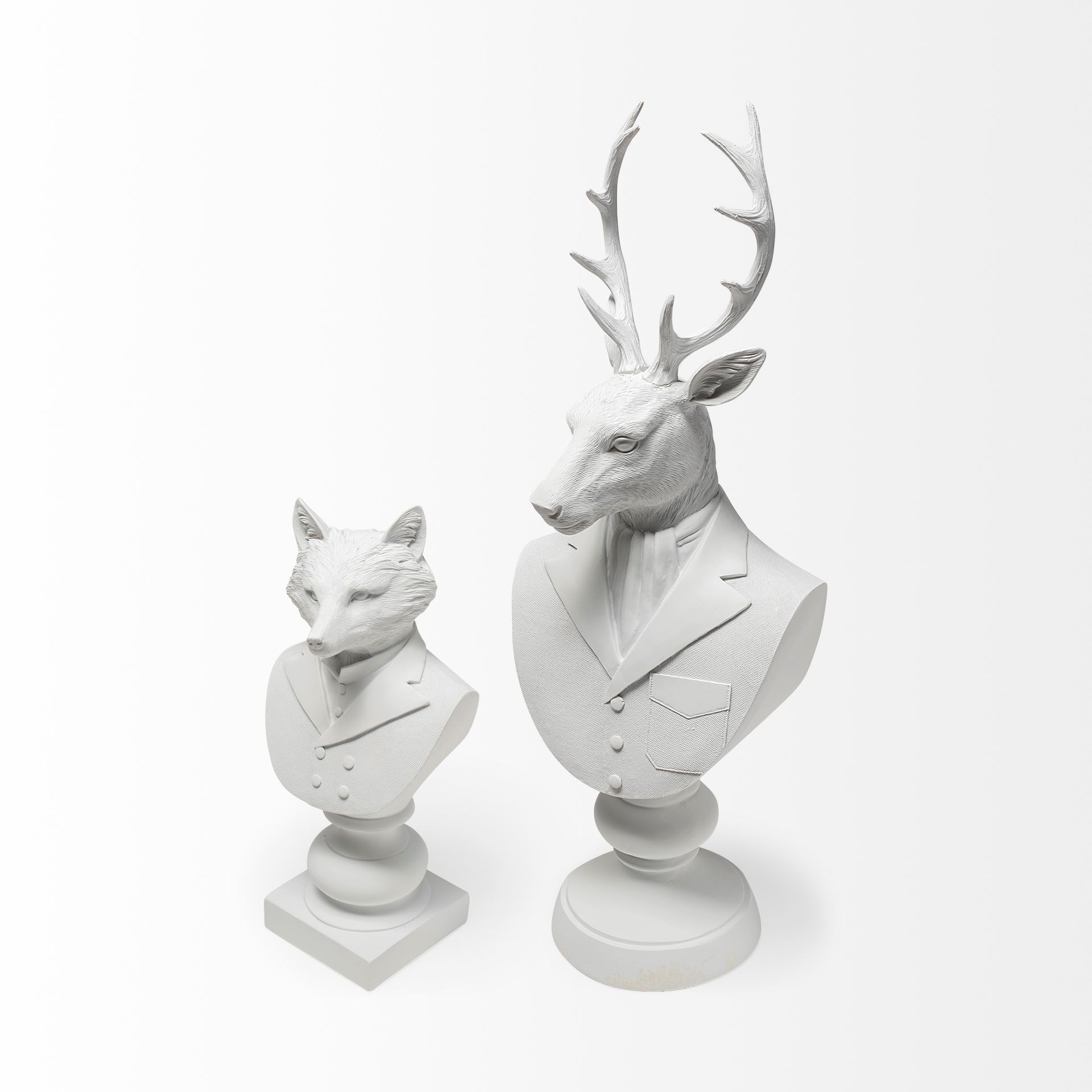 Mozart 8L x 6W White Resin Deer In A Suit - Central Designs