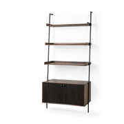 Grace 37.5L x 20W x 82H Two - Toned Brown Wood Three Shelf Shelving Unit - Central Designs