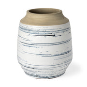 Sonnett Tall White/Blue Ceramic Vase - Central Designs