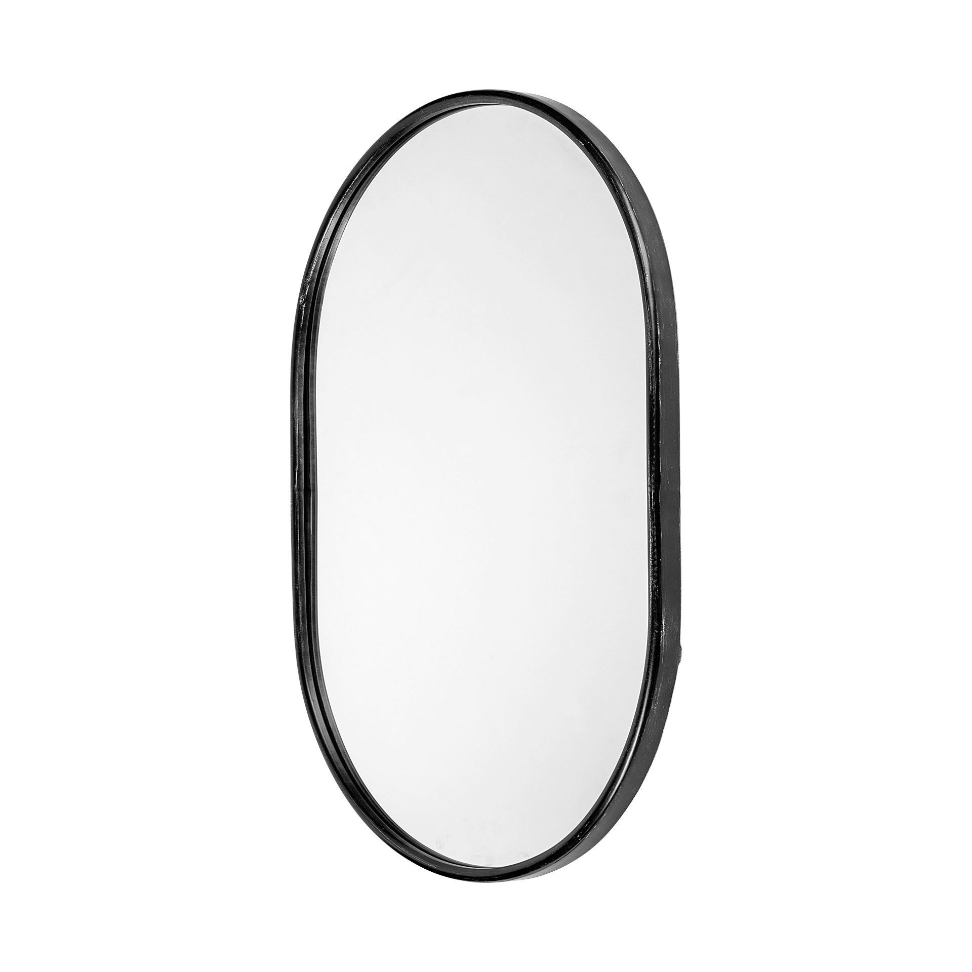 Sylvia II 24"x35" Oval Black Metal Frame Mirror