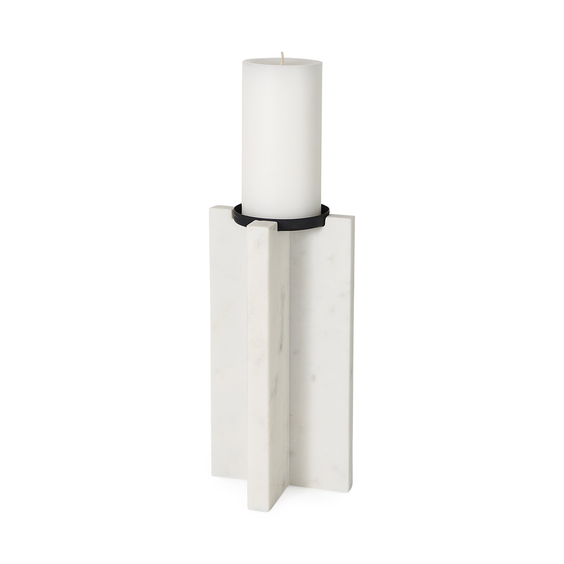 Sophia 5.5"L x 3.5"W x 10.5"H Marble Candle Holder Large - Central Designs