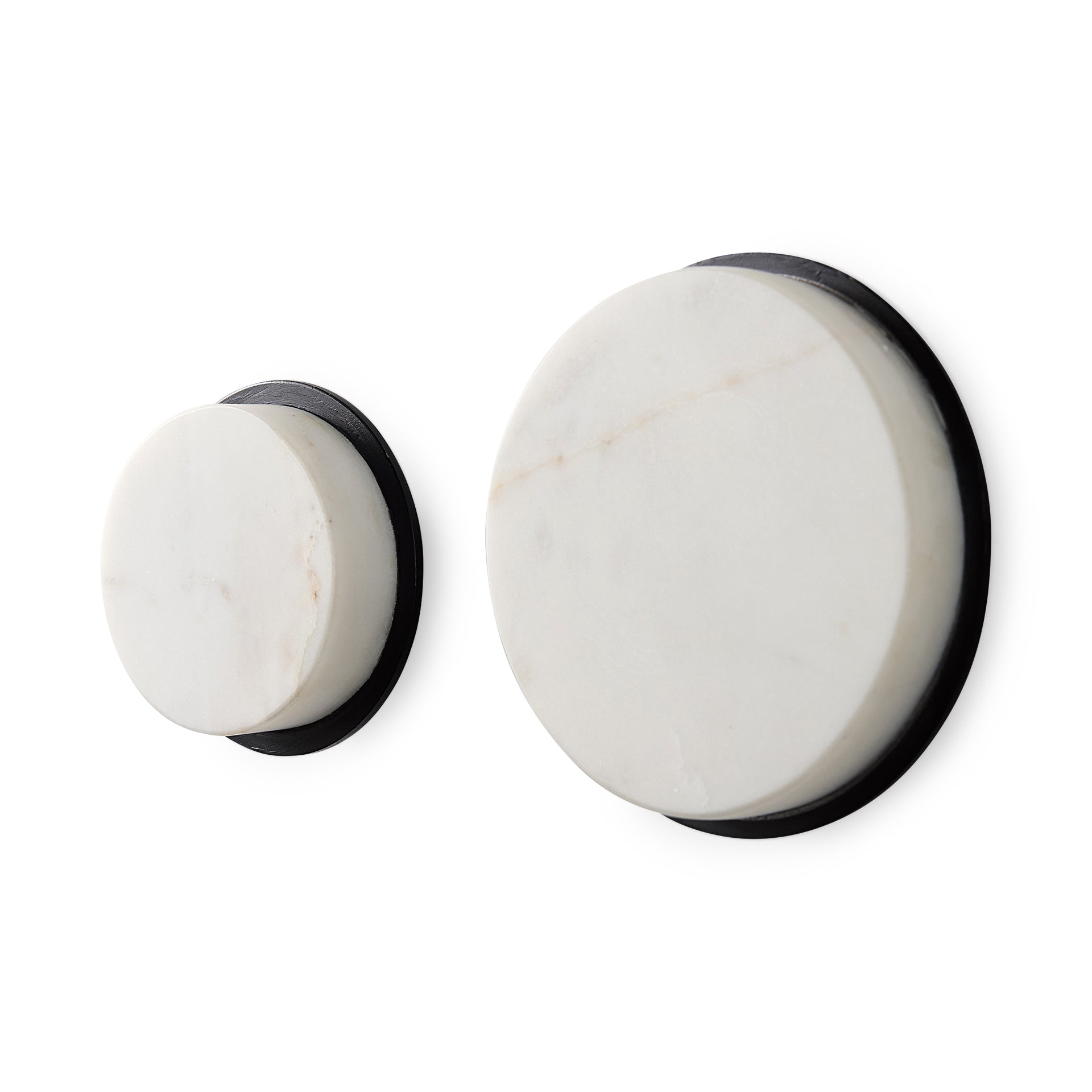 Sophia 5.0 L x 5.0 W x 3.0 H White Marble Set of 2 Wall Hooks - Central Designs