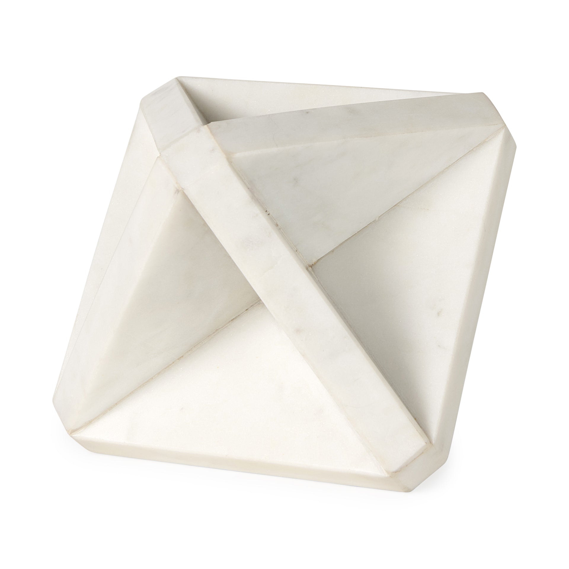 Sophia 5.5 L x 5.5 W x 8.5 H White Marble Decor Stand - Central Designs