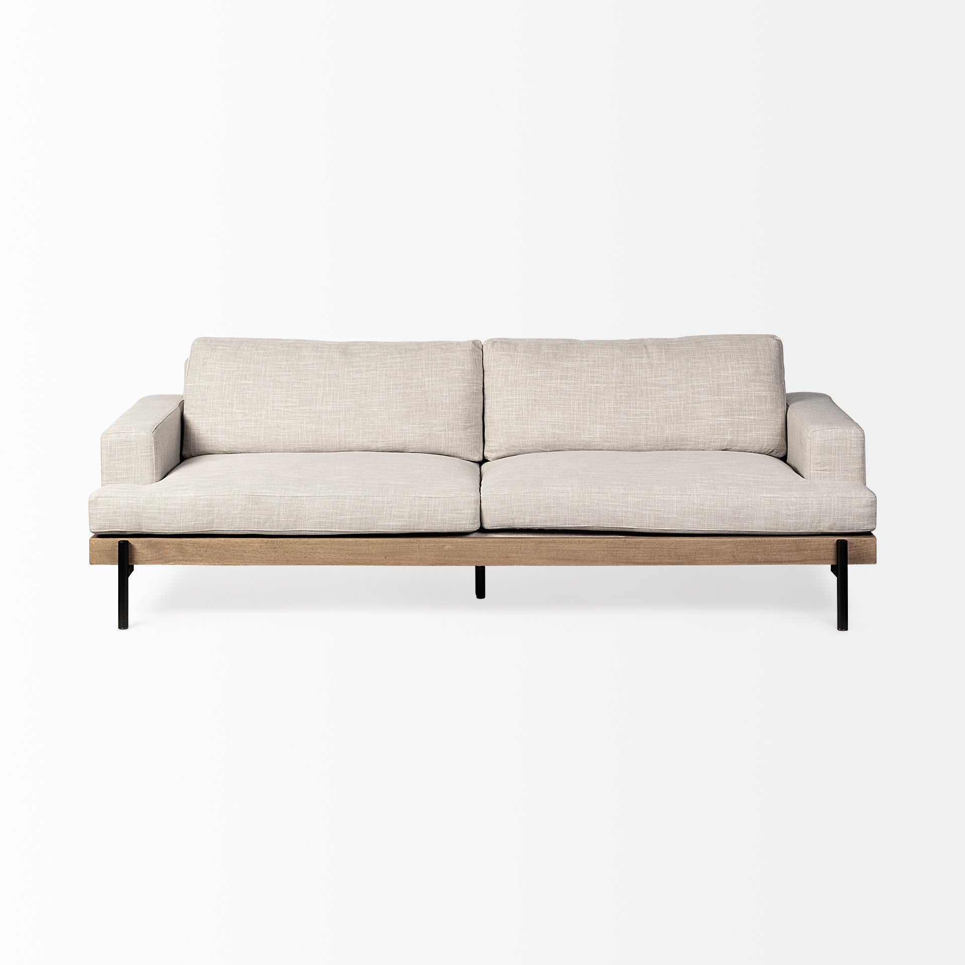 Colburne II 95" Beige Upholstered Three Seater Sofa