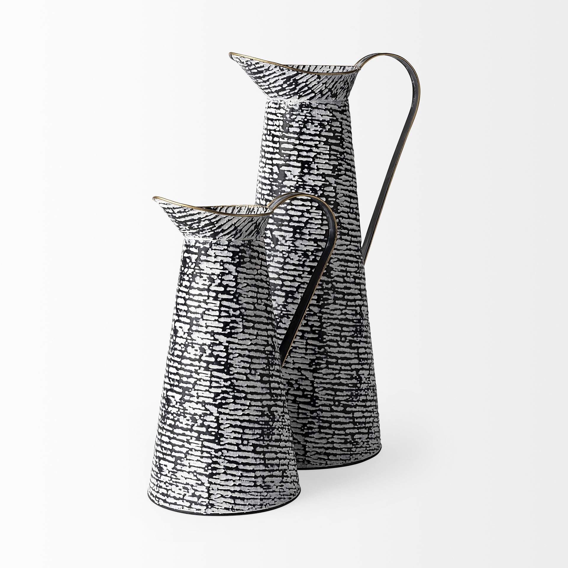 Colette Small Black/White Patterned Vase - Central Designs
