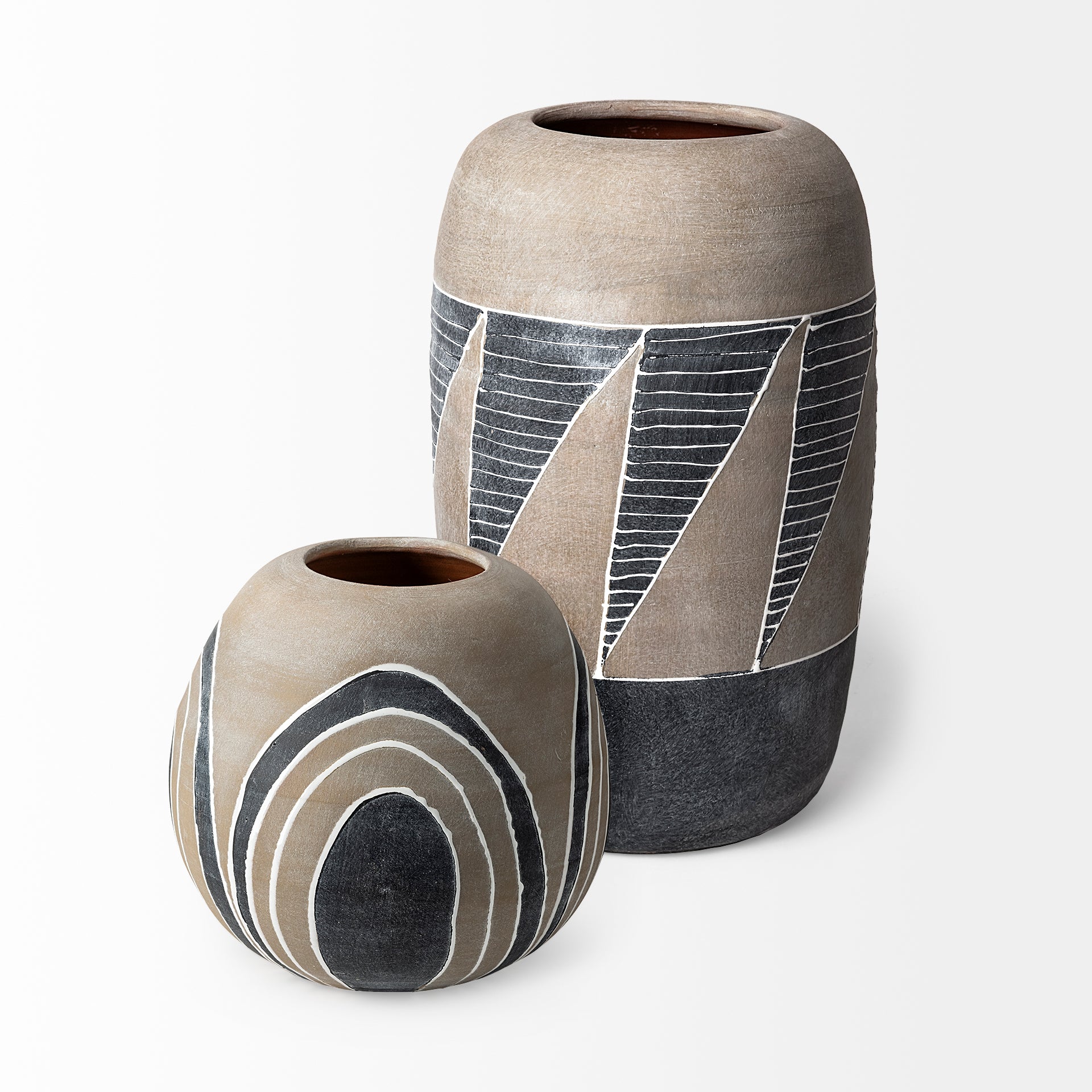 Cove Small Brown/White Ceramic Vase - Central Designs