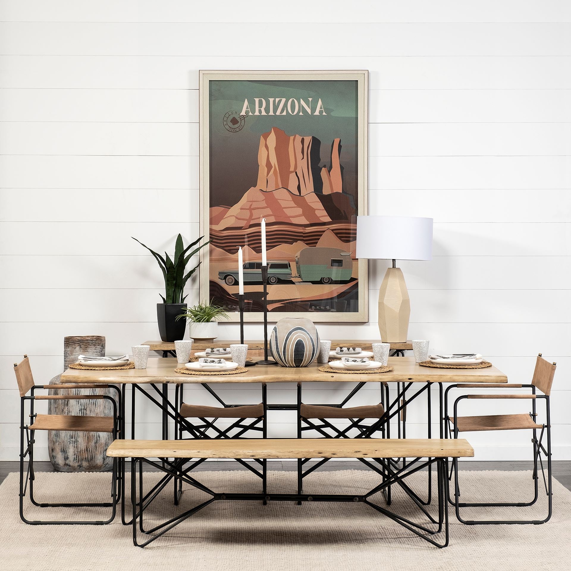 Papillion I 66L x 16W Blonde Wood and Iron Console Table