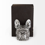 Bruno (Set of 2) 5L x 5W Silver American Bulldog Bookends - Central Designs
