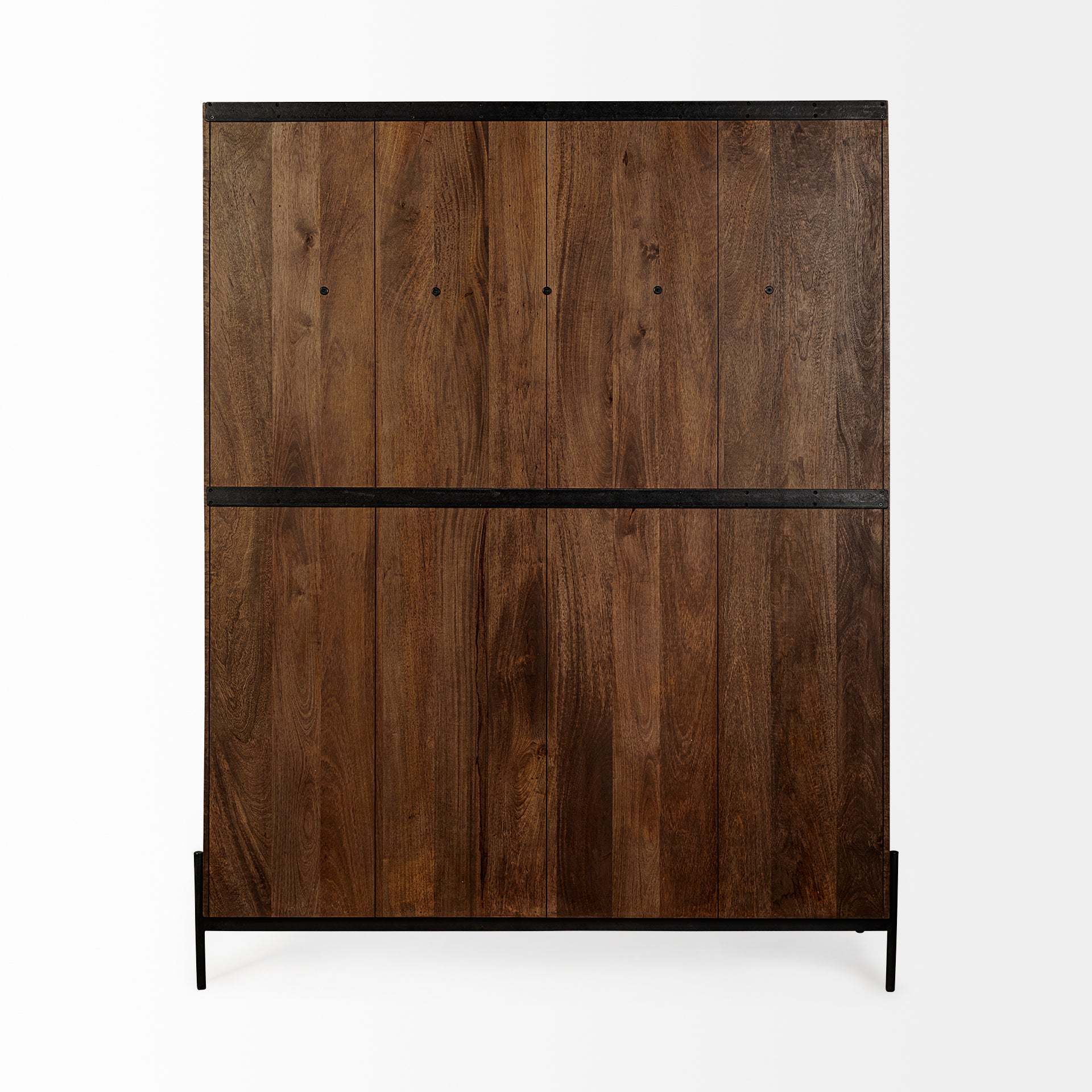 Glenn V 56L x 17W Dark Brown Wood w/ Cream Fabric Seat, 3 Drawers Hall Tree - Central Designs