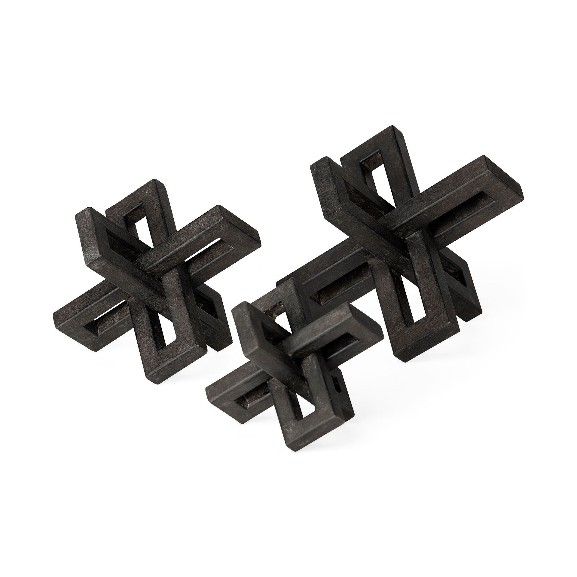 Aleph (Set of 3) Black Metal Small Medium & Large Jacks - Central Designs