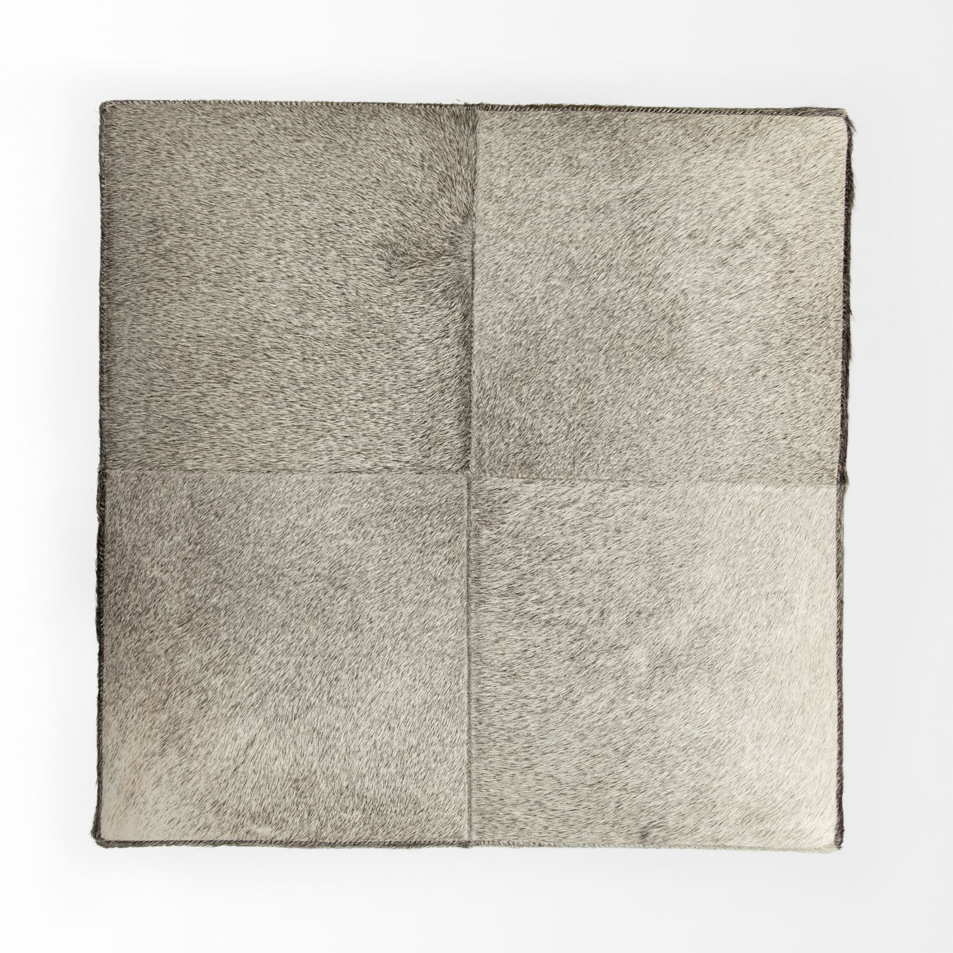 Zahavi I 20" Grey - toned hair - on - hide ottoman - Central Designs