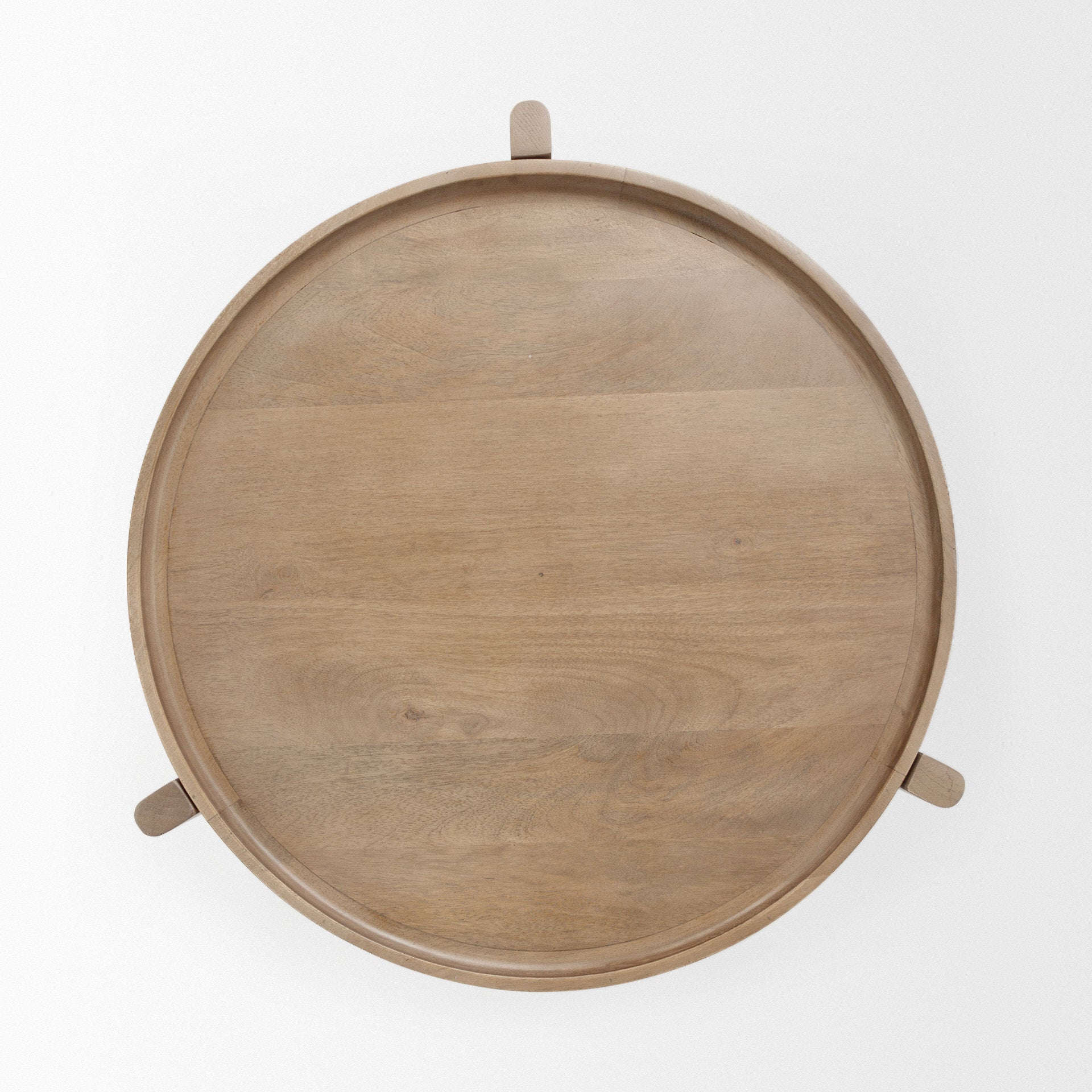 Cleaver I 22 x 24 Round Top Brown Solid Wood Accent Table - Central Designs