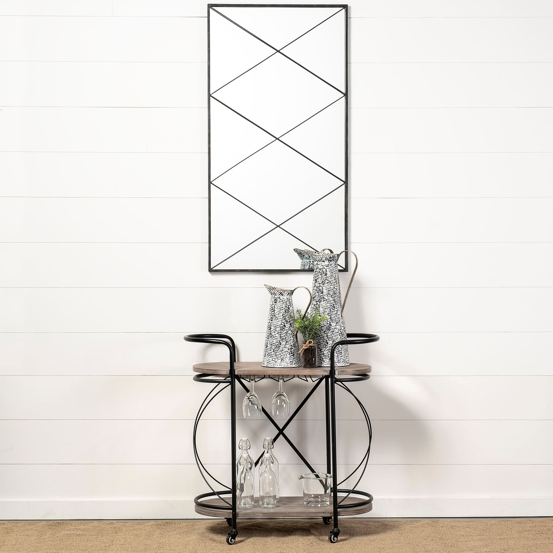 Colette Large Black/White Patterned Vase - Central Designs