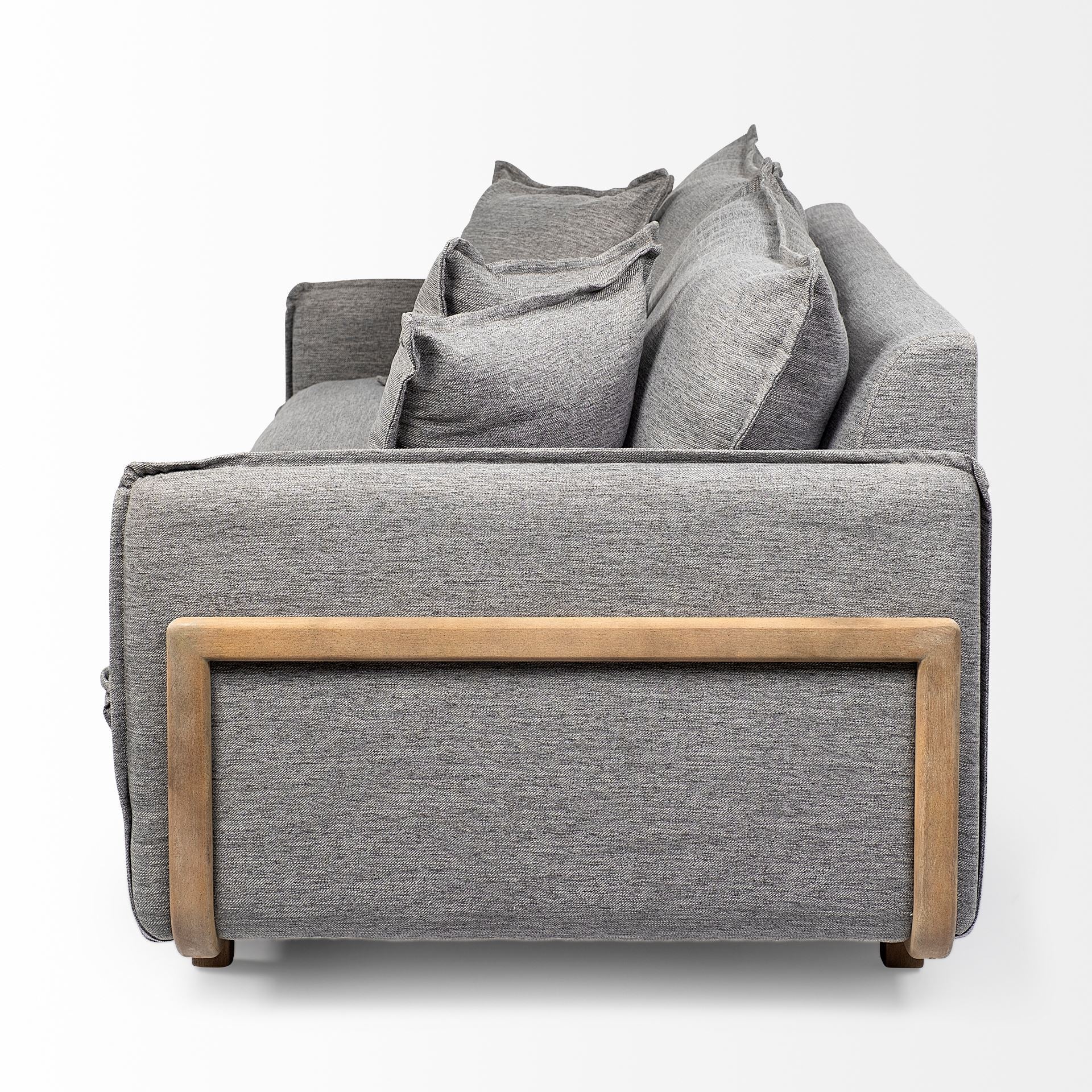 Roy I 84" Castlerock Gray Upholstered Three Seater Sofa