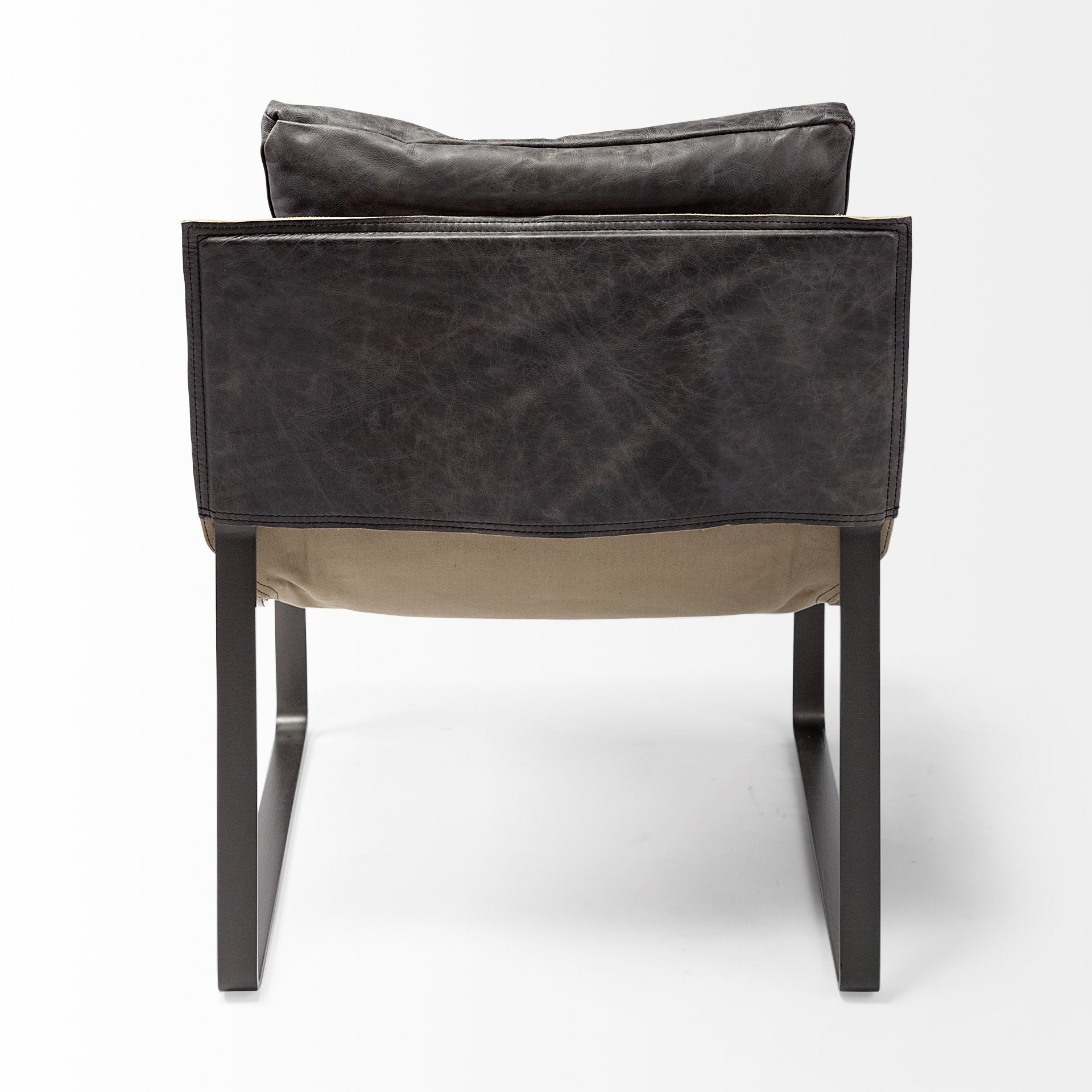 Hornet II Black Leather Body Metal Frame Accent Chair