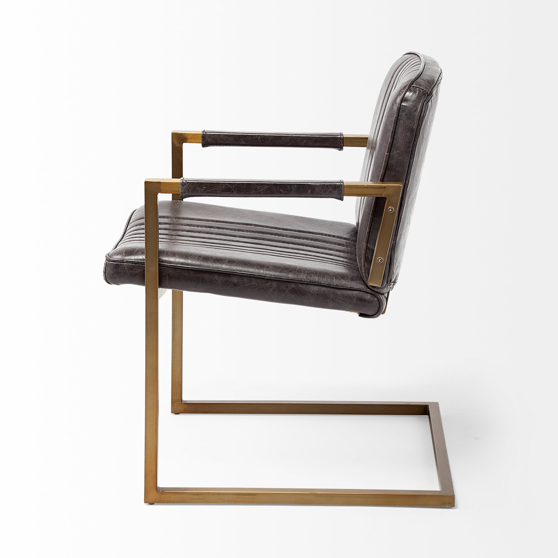 Horner Black Leather Seat w/Metal Frame Dining Chair