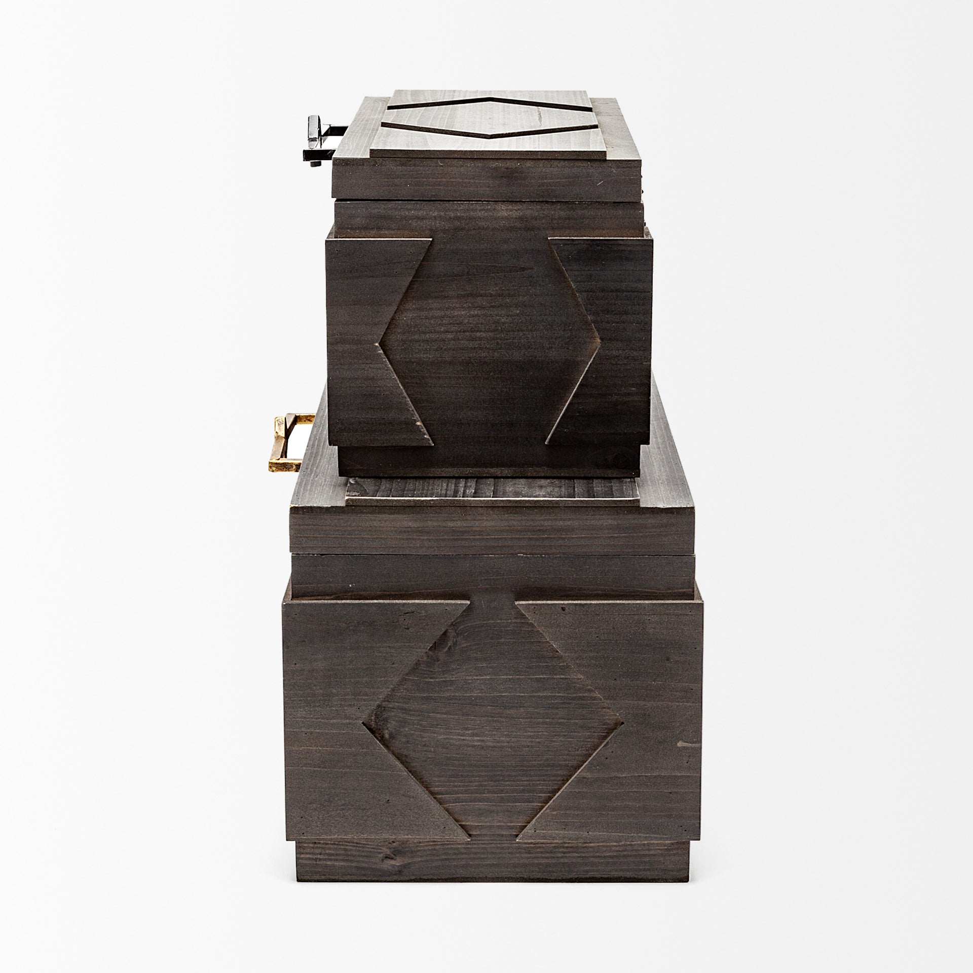 Cassia Set of 2 Brown Wooden Boxes - Central Designs