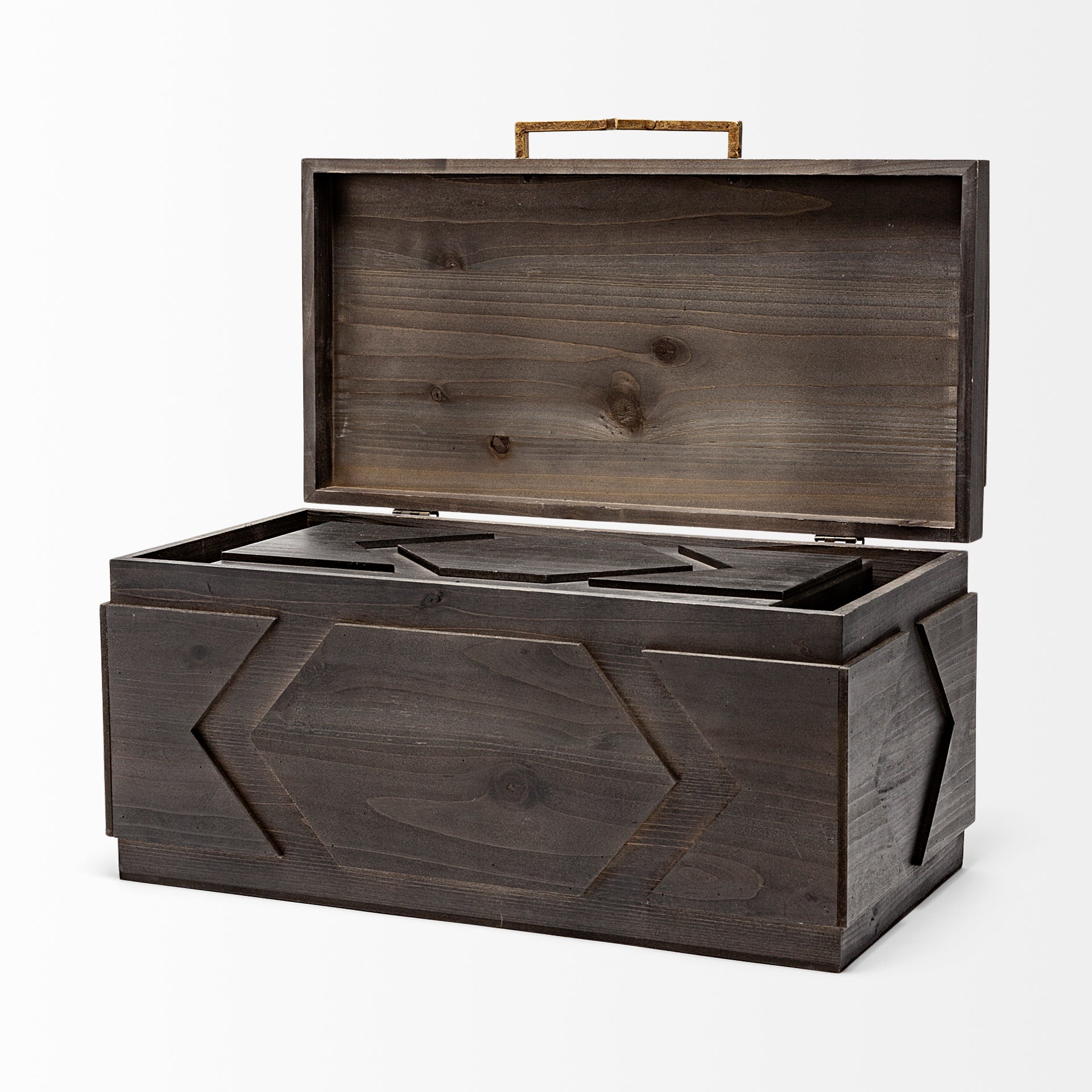 Cassia Set of 2 Brown Wooden Boxes - Central Designs