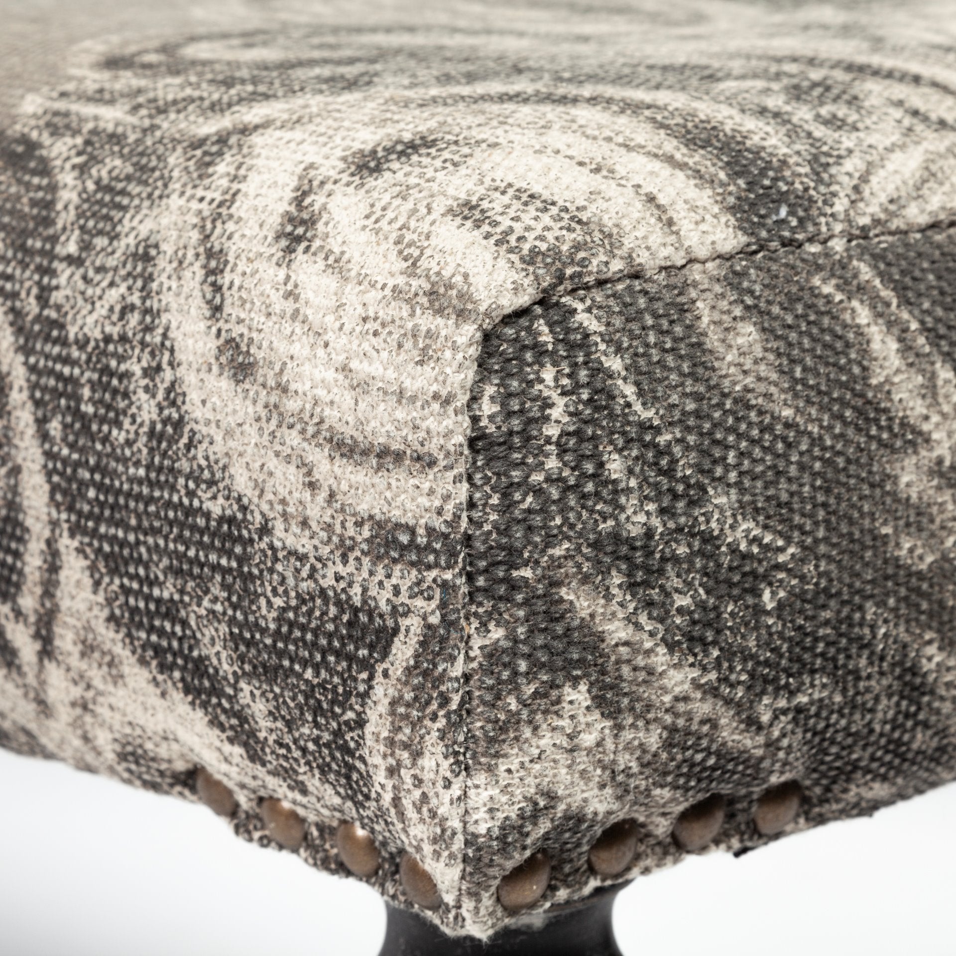 Alhambra 55L x 14W Upholstered Gray Seat W/Black Wood Legs Accent Bench - Central Designs