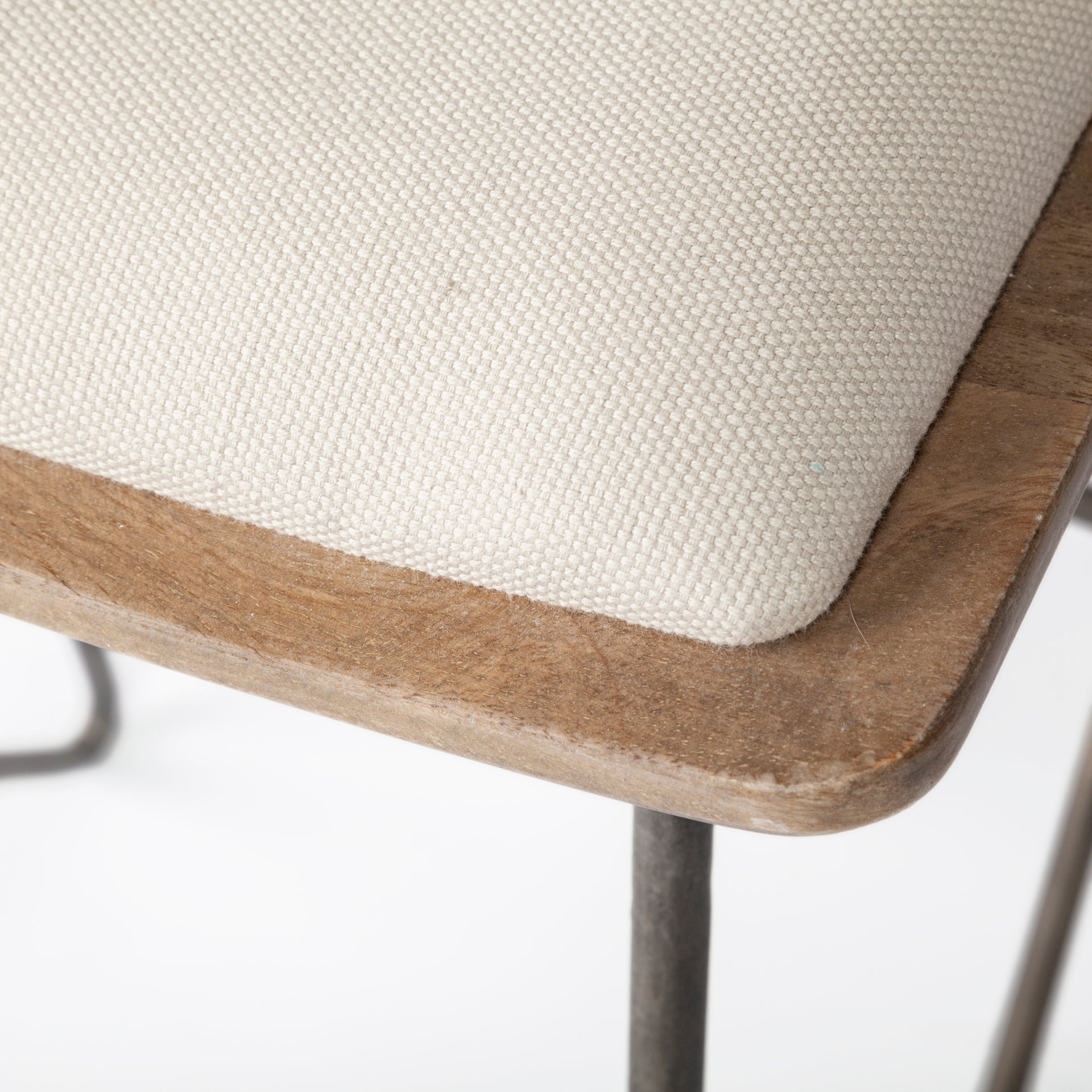 Katniss 30" Total Height Cream Fabric Seat Gold Metal Frame Bar Stool - Central Designs